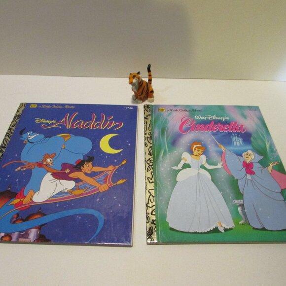 vintage Walt Disney Movie Magic box set 10 Golden Bookss with Rajah figure - Picture 7 of 16